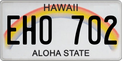 HI license plate EHO702