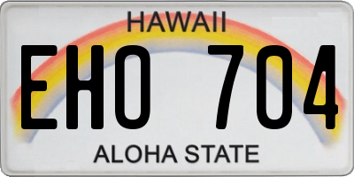 HI license plate EHO704