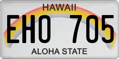 HI license plate EHO705