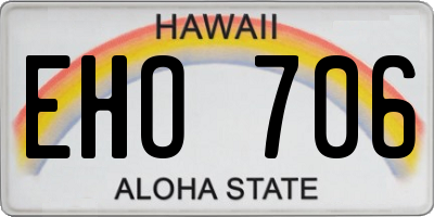HI license plate EHO706