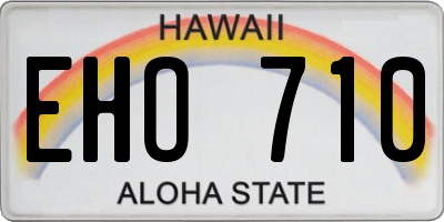 HI license plate EHO710