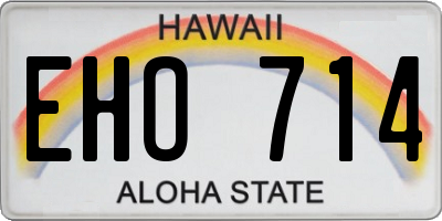 HI license plate EHO714