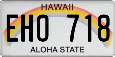 HI license plate EHO718