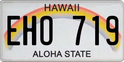 HI license plate EHO719