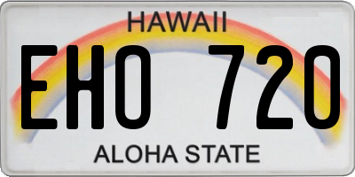 HI license plate EHO720
