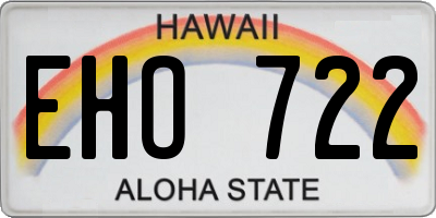 HI license plate EHO722