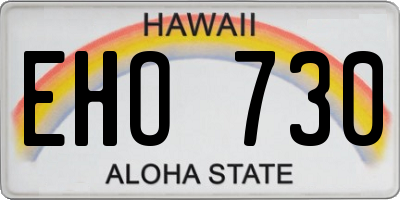 HI license plate EHO730