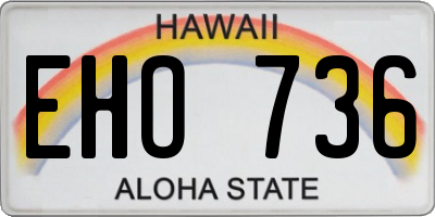 HI license plate EHO736
