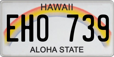 HI license plate EHO739