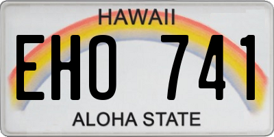 HI license plate EHO741