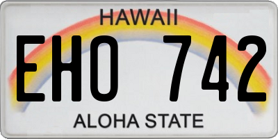HI license plate EHO742