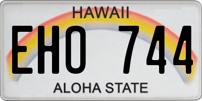 HI license plate EHO744