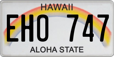 HI license plate EHO747