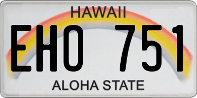 HI license plate EHO751