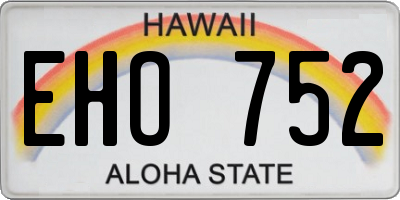 HI license plate EHO752