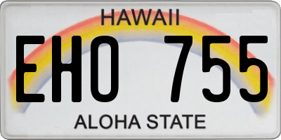 HI license plate EHO755