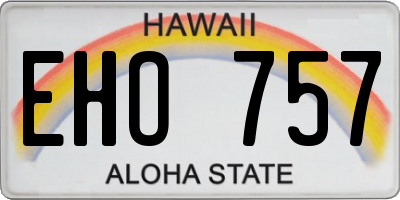 HI license plate EHO757