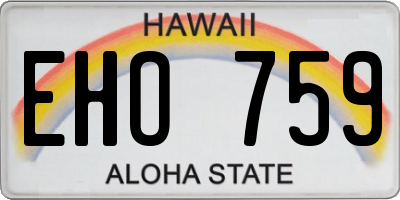 HI license plate EHO759