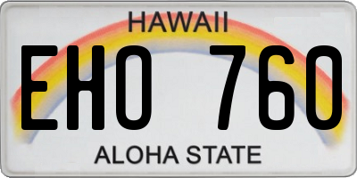 HI license plate EHO760