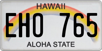 HI license plate EHO765
