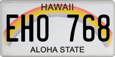 HI license plate EHO768