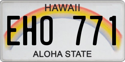 HI license plate EHO771