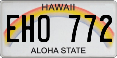 HI license plate EHO772