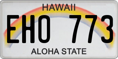 HI license plate EHO773