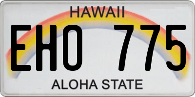 HI license plate EHO775