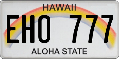 HI license plate EHO777
