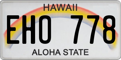 HI license plate EHO778