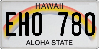 HI license plate EHO780