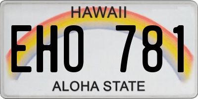 HI license plate EHO781