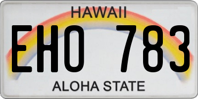 HI license plate EHO783