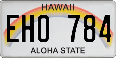 HI license plate EHO784