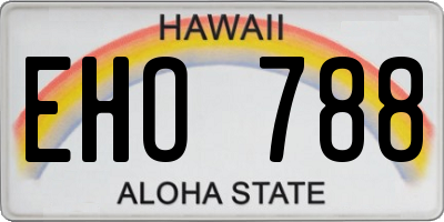 HI license plate EHO788