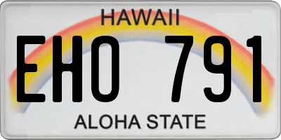 HI license plate EHO791