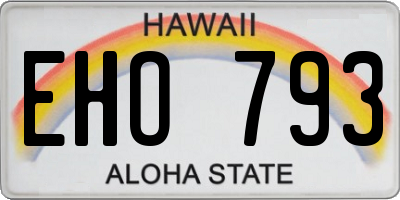 HI license plate EHO793