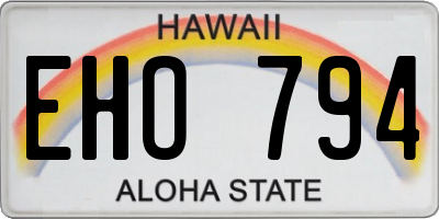 HI license plate EHO794