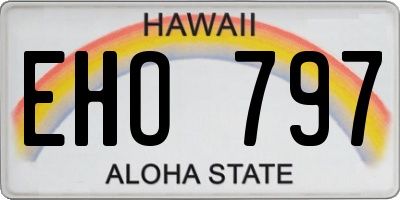 HI license plate EHO797