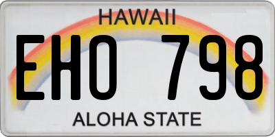 HI license plate EHO798