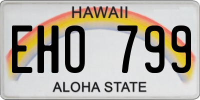 HI license plate EHO799