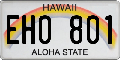 HI license plate EHO801