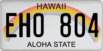 HI license plate EHO804