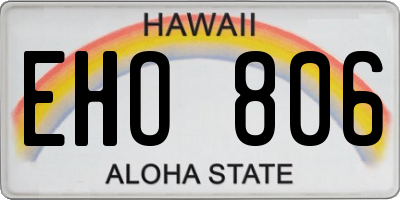 HI license plate EHO806