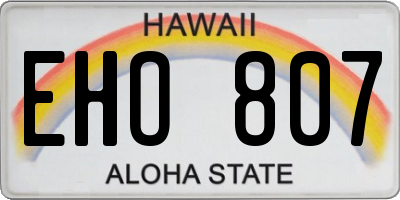 HI license plate EHO807
