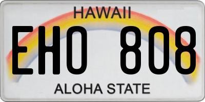 HI license plate EHO808