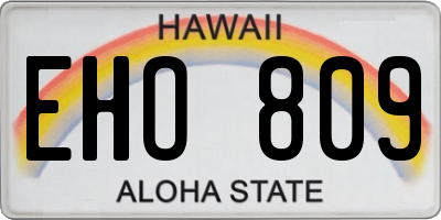HI license plate EHO809