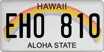 HI license plate EHO810