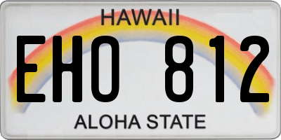 HI license plate EHO812